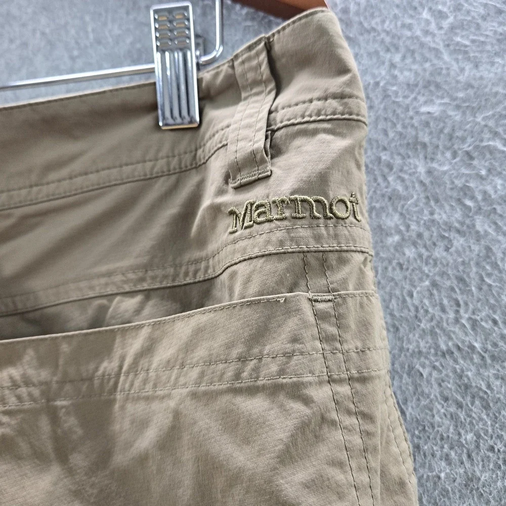Marmot Men Activewear Pants XL Khaki Elastane Nylon Outdoor Hiking READ